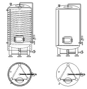 Vertical bright beer tanks